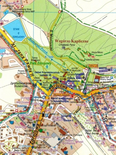 Kudowa-Zdrój. Mapa turystyczna / Plan miasta wydawnictwa Galileos. Fragment