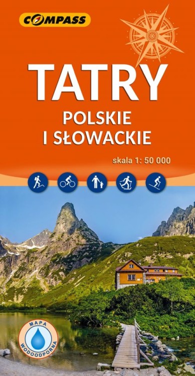 Tatry Polskie i Słowackie 1:50 000. Laminowana mapa turystyczna wydawnictwa Compass. Okładka