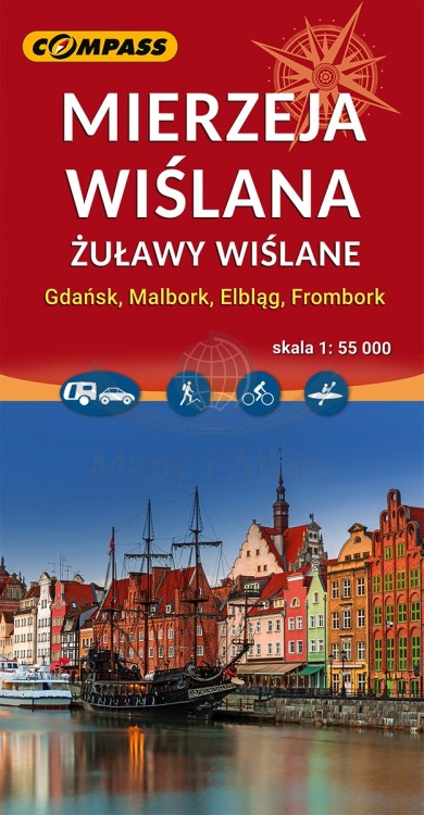 Mierzeja Wiślana 1:55 000. Mapa turystyczna wydawnictwa Compass. Okładka