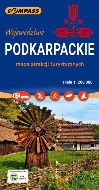 Województwo podkarpackie. Mapa atrakcji turystycznych wydawnictwa Compass. Okładka