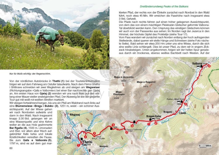 Peaks of the Balkans / Szczyty Bałkanów. Przewodnik wydawnictwa Rother. Przykładowa strona 2