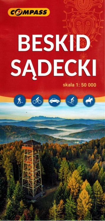 Beskid Sądecki 1:50 000. Mapa turystyczna wydawnictwa Compass. Okładka