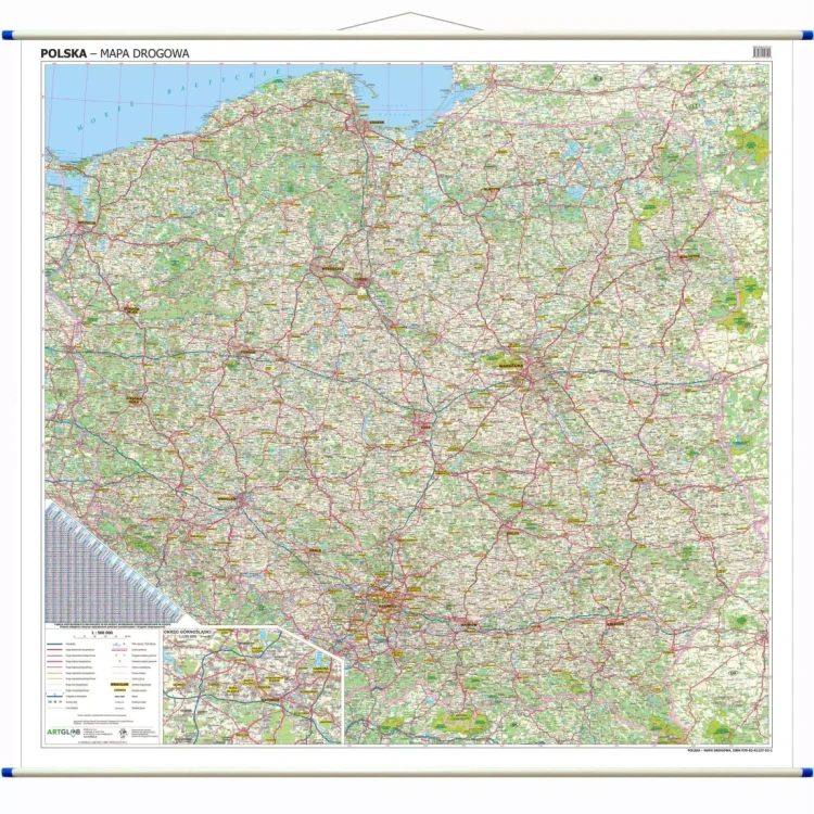Polska 1:500 000. Mapa ścienna drogowa