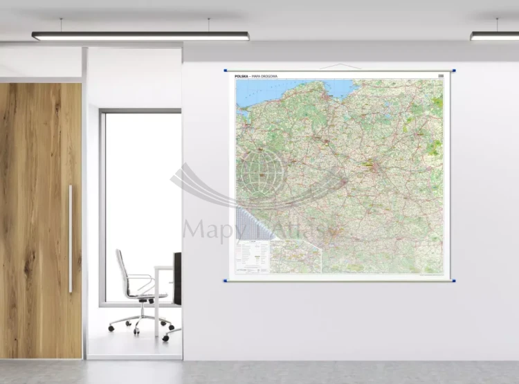 Polska 1:500 000. Mapa ścienna drogowa. Przykład aranżacji