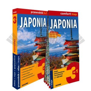 Japonia 3 w 1. Przewodnik, atlas, laminowana mapa samochodowo-turystyczna wydawnictwa ExpressMap. Okładka