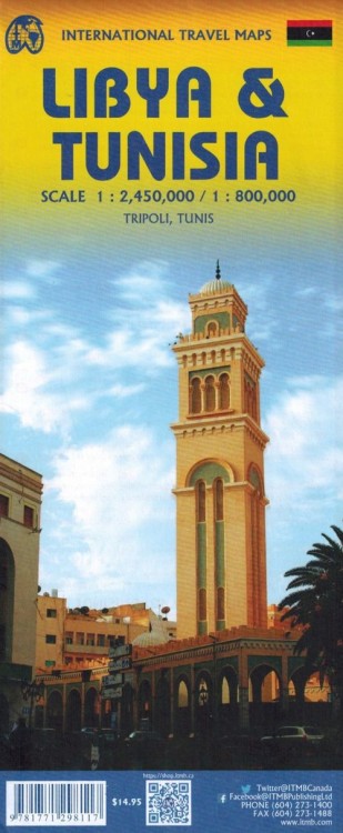 Libia i Tunezja. Mapa samochodowo-turystyczna wydawnictwa ITMB. Okładka