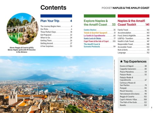 Neapol i Wybrzeże Amalfitańskie / Naples & the Amalfi Coast. Przewodnik Pocket z planem miasta wydawnictwa Lonely Planet. Spis treści