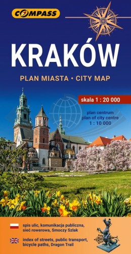 Kraków 1:20 000. Plan miasta wydawnictwa Compass. Okładka