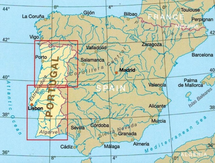 Portugalia 1:350 000. Wodoodporna mapa samochodowo-turystyczna wydawnictwa Reise Know-How. Zasięg