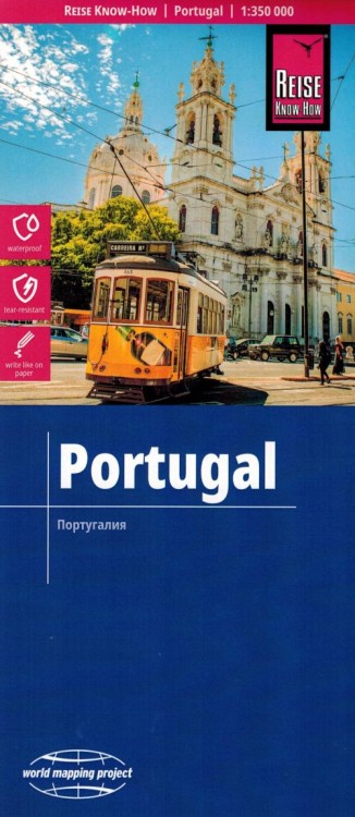 Portugalia 1:350 000. Wodoodporna mapa samochodowo-turystyczna wydawnictwa Reise Know-How. Okładka
