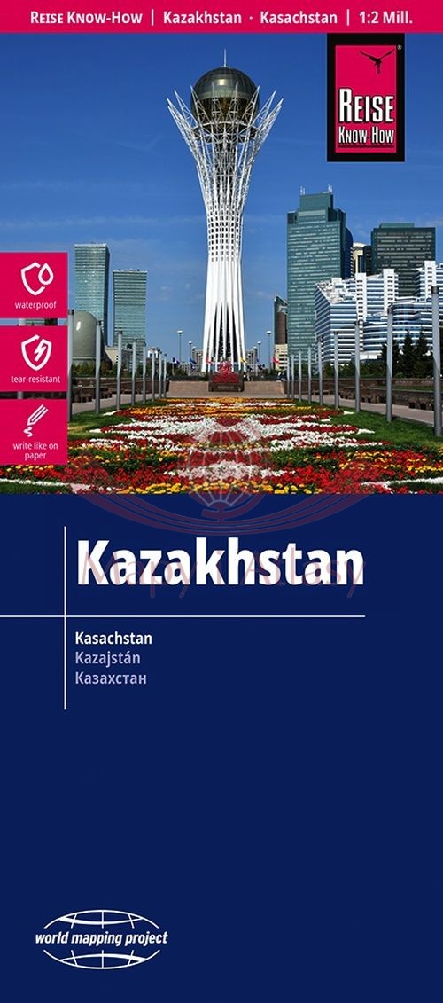 Kazachstan 1:2 000 000. Wodoodporna mapa samochodowa. Wyd. 2025. Reise Know-How