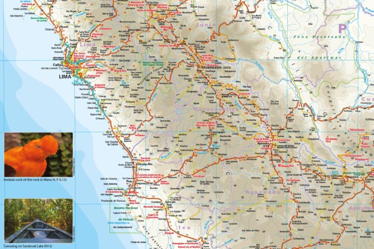 Peru 1:1 500 000. Wodoodporna mapa samochodowo-turystyczna wydawnictwa Reise Know-How. Fragment