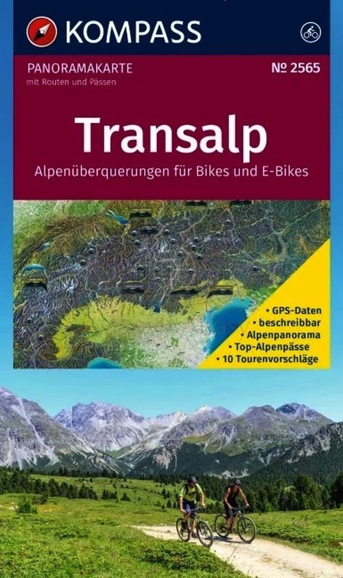 Transalp / Alpy. Długodystansowe szlaki rowerowe. Mapa rowerowa. Wyd. 2025. Kompass