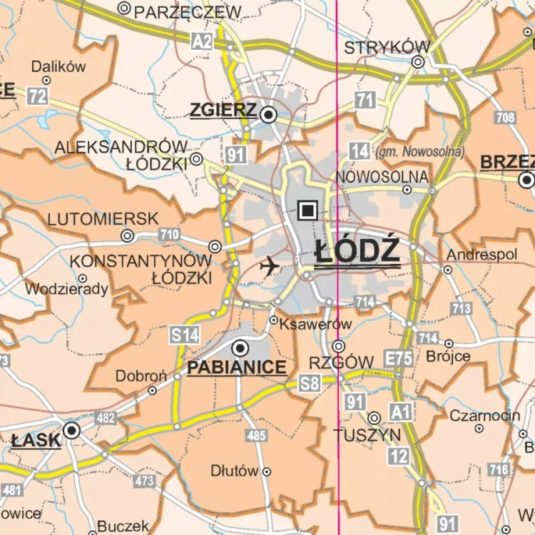 Polska 1:500 000. Mapa administracyjna w ramie drewnianej. Fragment 1