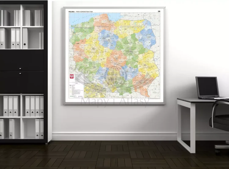 Polska 1:500 000. Mapa administracyjna. Wersja do wpinania. Przykład aranżacji
