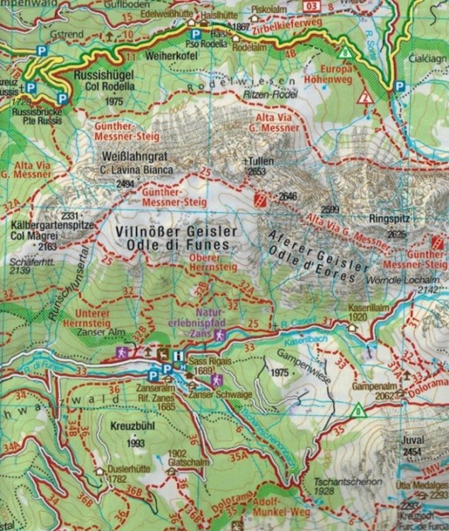 Bozen / Bolzano 1:50 000. Wodoodporna mapa turystyczna 54 wydawnictwa Kompass. Fragment