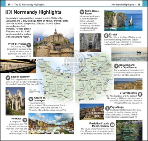 Normandia / Normandy. Przewodnik Top 10 wydawnictwa DK Eyewitness. Przykładowe strony 2