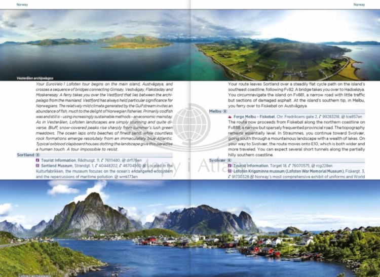 Europejskie wybrzeże Atlantyku / Atlantic Coast Route. EuroVelo 1. Przewodnik rowerowy wydawnictwa Verlag Esterbauer. Przykładowe strony 4