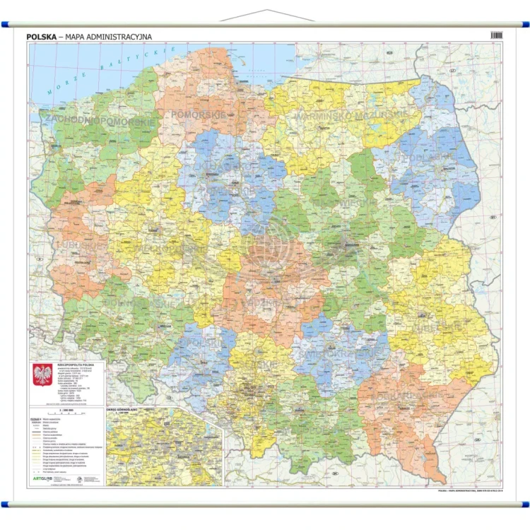 Polska 1:500 000. Mapa ścienna administracyjna