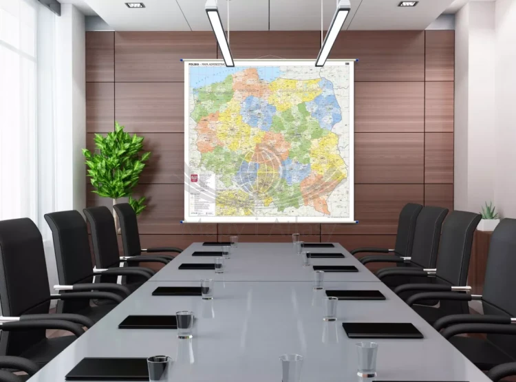 Polska 1:500 000. Mapa ścienna administracyjna. Przykład aranżacji