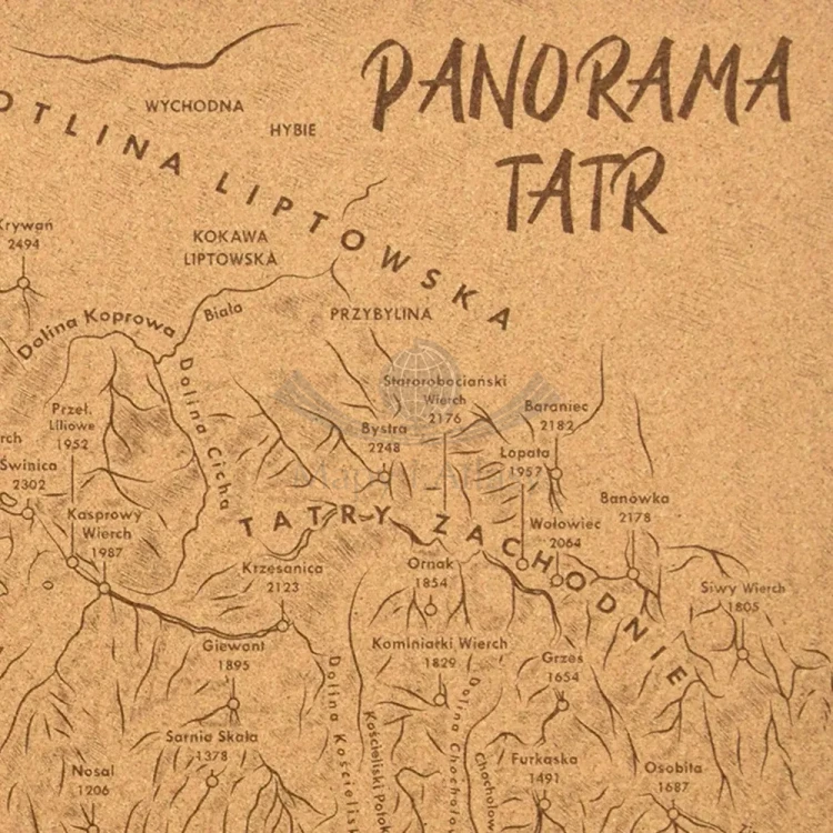 Panorama Tatr. Tablica korkowa 60 x 40 cm. Fragment 1