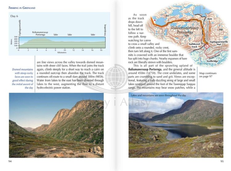 Grenlandia / Greenland. Arctic Circle Trail. Przewodnik trekkingowy wydawnictwa Cicerone. Przykładowa strona