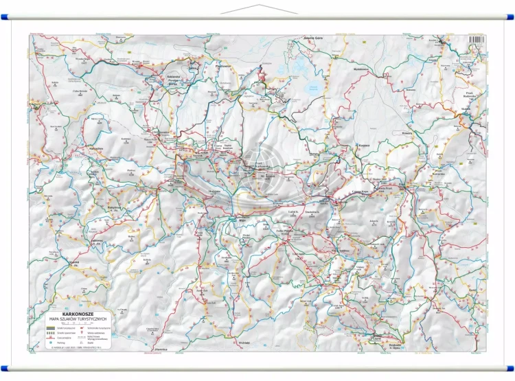Karkonosze. Mapa ścienna - szlaki turystyczne
