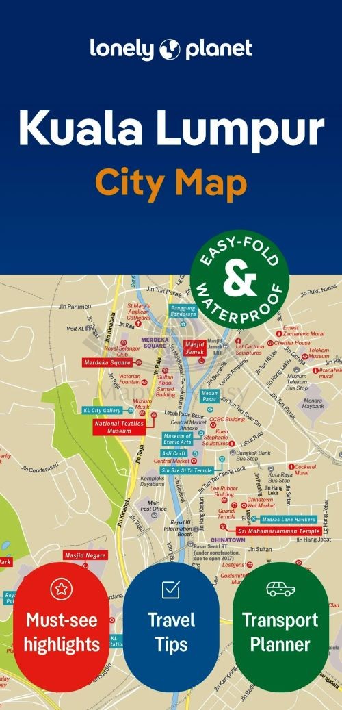 Kuala Lumpur. Wodoodporna mapa / Plan miasta. City map. Lonely Planet