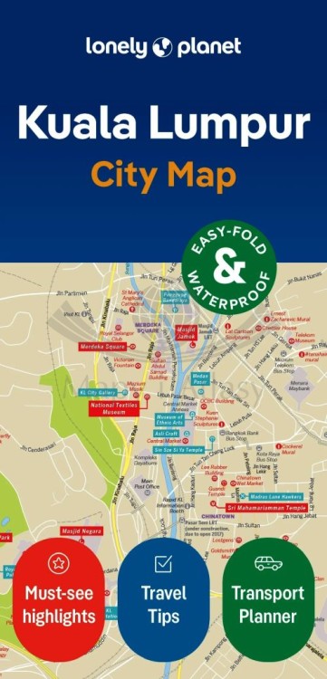 Kuala Lumpur. Wodoodporna mapa / Plan miasta. City map wydawnictwa Lonely Planet. Okładka
