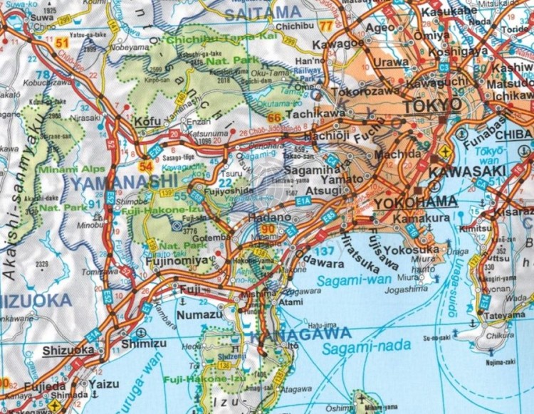 Japonia / Japan. Mapa samochodowo-turystyczna 802 wydawnictwa Michelin. Fragment