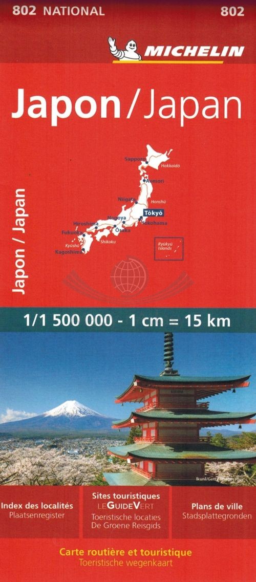 Japonia / Japan. Mapa samochodowo-turystyczna 802. Michelin