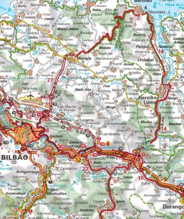 Hiszpania północna. Kraj Basków, Nawarra, La Rioja. Mapa samochodowo-turystyczna 573 wydawnictwa Michelin. Fragment