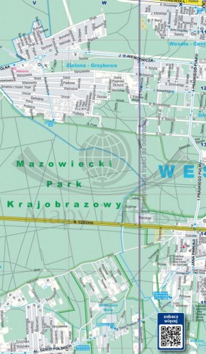 Warszawa, Łomianki, Ząbki. Mapa / Plan miasta wydawnictwa ExpressMap. Okładka tył