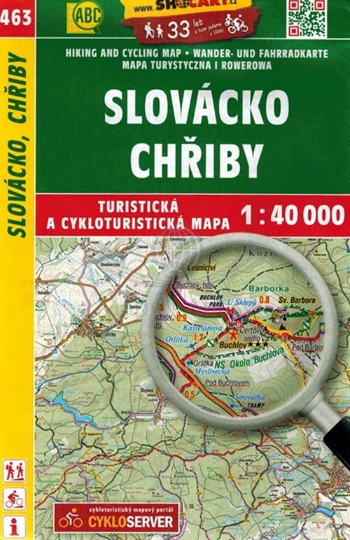 Slovacko, Chriby. Mapa turystyczna 463. Shocart