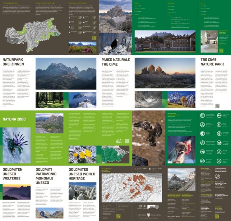 Naturpark Drei Zinnen / Tre Cime di Lavaredo. Mapa turystyczna wydawnictwa Tabacco. Strona druga
