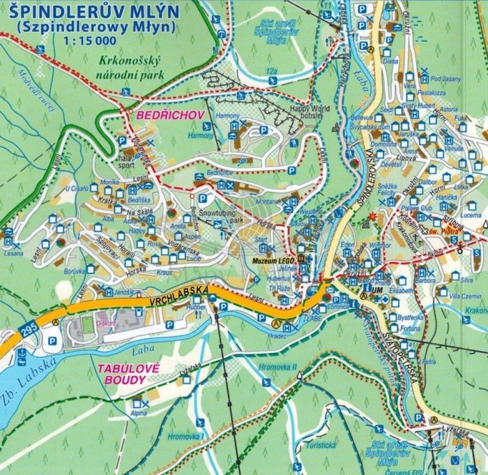 Karkonosze i Góry Izerskie 1:35 000. Laminowana mapa turystyczna wydawnictwa Compass. Przykładowy plan miasta