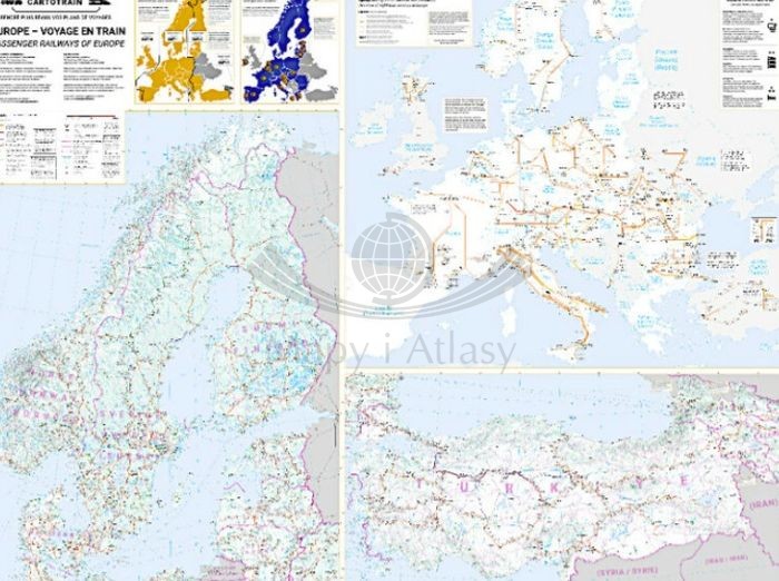 Europa 1:2 500 000. Mapa kolejowa wydawnictwa Cartotrain. Strona druga