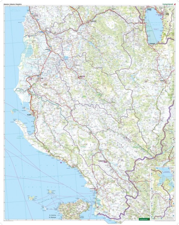Albania 1:150 000. Mapa samochodowo-turystyczna wydawnictwa Freytag &amp; Berndt. Druga strona