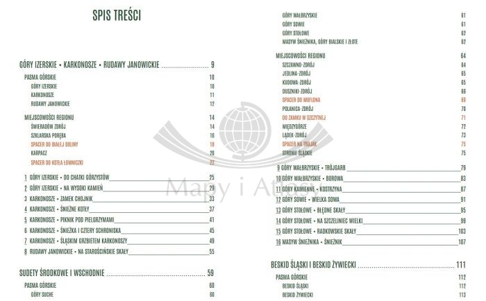 Górskie szlaki. Przyjemność wędrowania w każdym wieku. 50 tras w polskich górach. Przewodnik wydawnictwa Bezdroża. Spis treści 1
