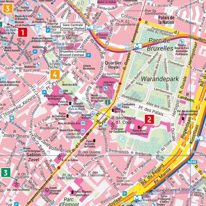Bruksela 1:10 000. Wodoodporna mapa / Plan miasta wydawnictwa Freytag & Berndt. Fragment