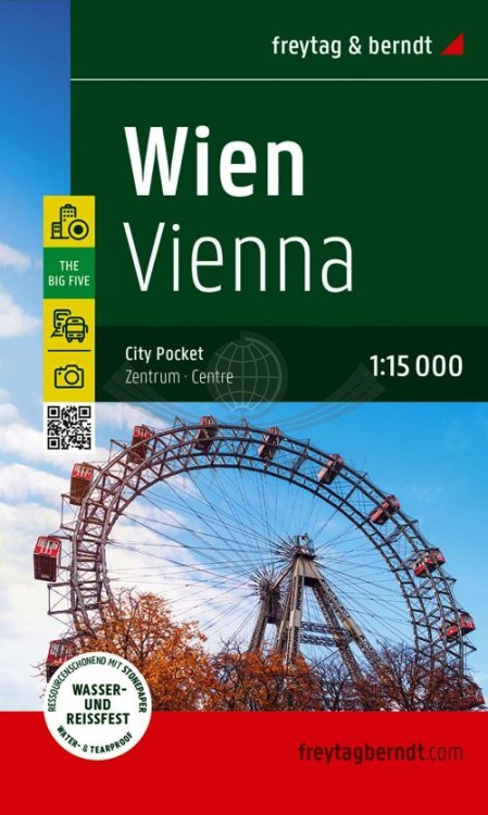 Wiedeń 1:15 000. Wodoodporna mapa / Plan miasta wydawnictwa Freytag & Berndt. Okładka