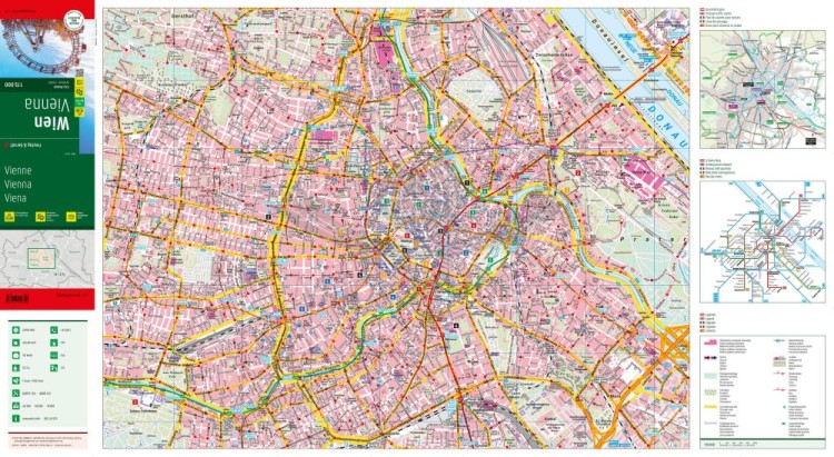 Wiedeń 1:15 000. Wodoodporna mapa / Plan miasta wydawnictwa Freytag & Berndt. Strona pierwsza