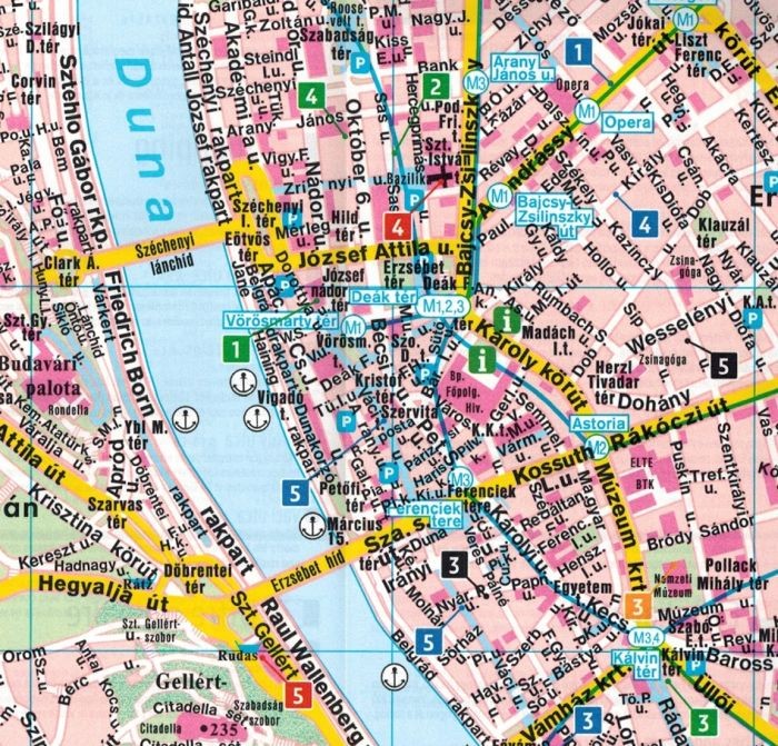 Budapeszt 1:10 000. Wodoodporna mapa / Plan miasta wydawnictwa Freytag & Berndt. Fragment
