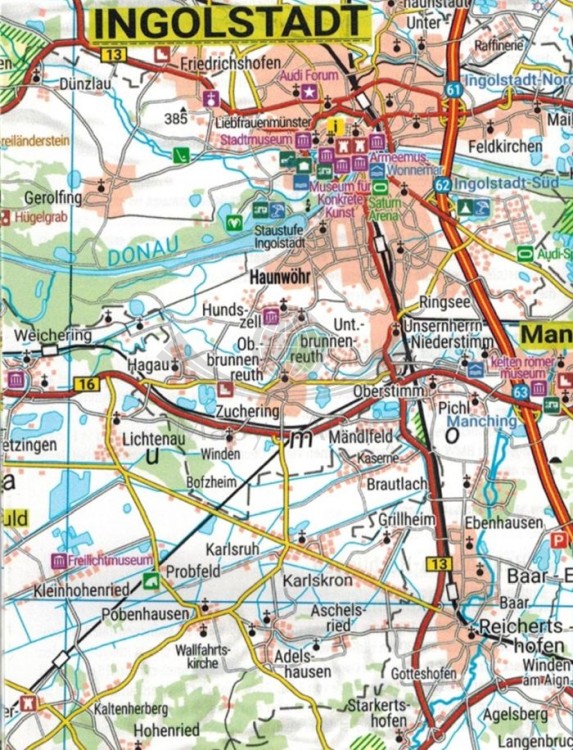 Altmuhltal 1:140 000. Wodoodporna mapa turystyczna EF 0038 wydawnictwa Freytag & Berndt. Fragment