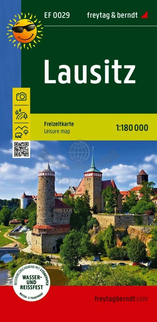 Łużyce / Lausitz 1:180 000. Wodoodporna mapa turystyczna EF 0029. Wyd. 2025. Freytag & Berndt