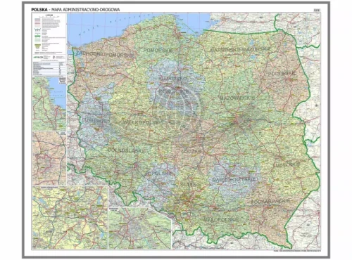 Polska 1:700 000. Mapa administracyjno-drogowa. Wersja do wpinania wydawnictwa ArtGlob. Cała mapa