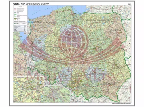 Polska 1:700 000. Mapa administracyjno-drogowa. Wersja magnetyczna wydawnictwa ArtGlob. Cała mapa