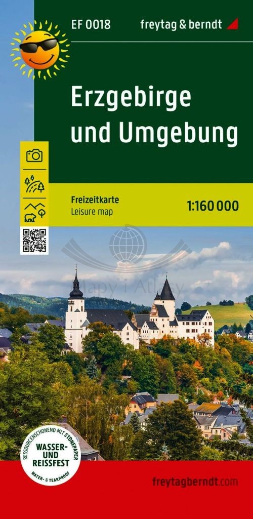 Erzgebirge und Umgebung 1:160 000. Wodoodporna mapa turystyczna EF 0018. Wyd. 2025. Freytag & Berndt