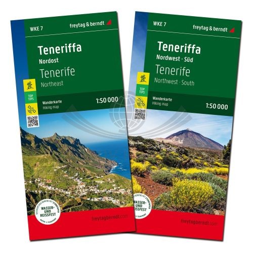 Teneryfa 150 000. Wodoodporny zestaw dwóch map turystycznych WKE 7 wydawnictwa Freytag Berndt.