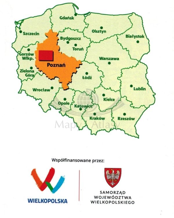 Powiat Szamotulski i okolice. Mapa turystyczna wydawnictwa TopNovum. Zasięg